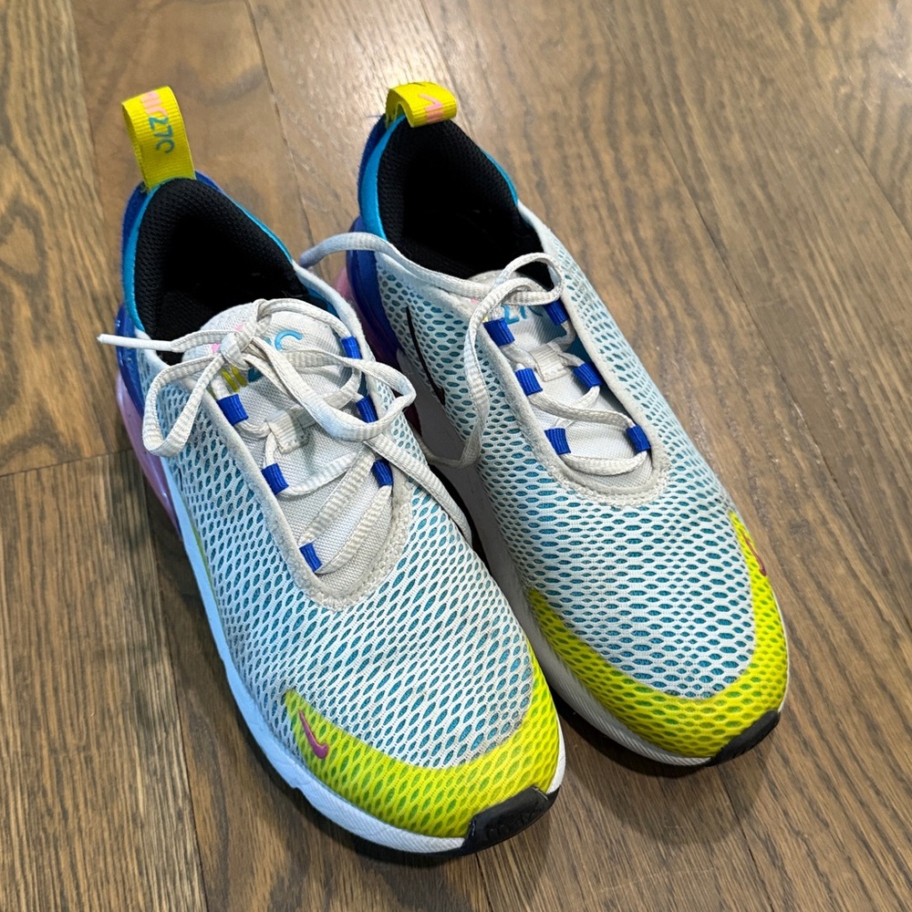 Nike Kids Sneakers in Yellow, Blue, and White - Picture 1 of 6